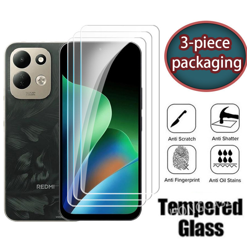 3 ชิ้นบรรจุภัณฑ์ 9D ป้องกันหน้าจอสําหรับ Redmi 17 C 17C 4G 5G 2026 Clear View กระจกนิรภัย HD ฟิล์มป้องกัน 9H ความแข็งโปร่งใสทั้งหมด