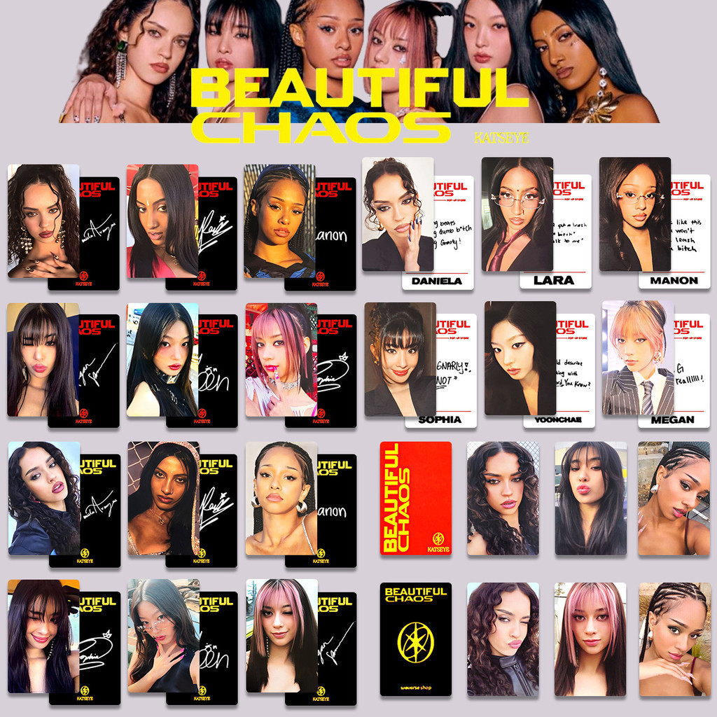 KATSEYE Combination BEAUTIFUL CHAOS Merchanted Photocard การ์ดสุ่ม vvs พิเศษ Photocard EYEKONS