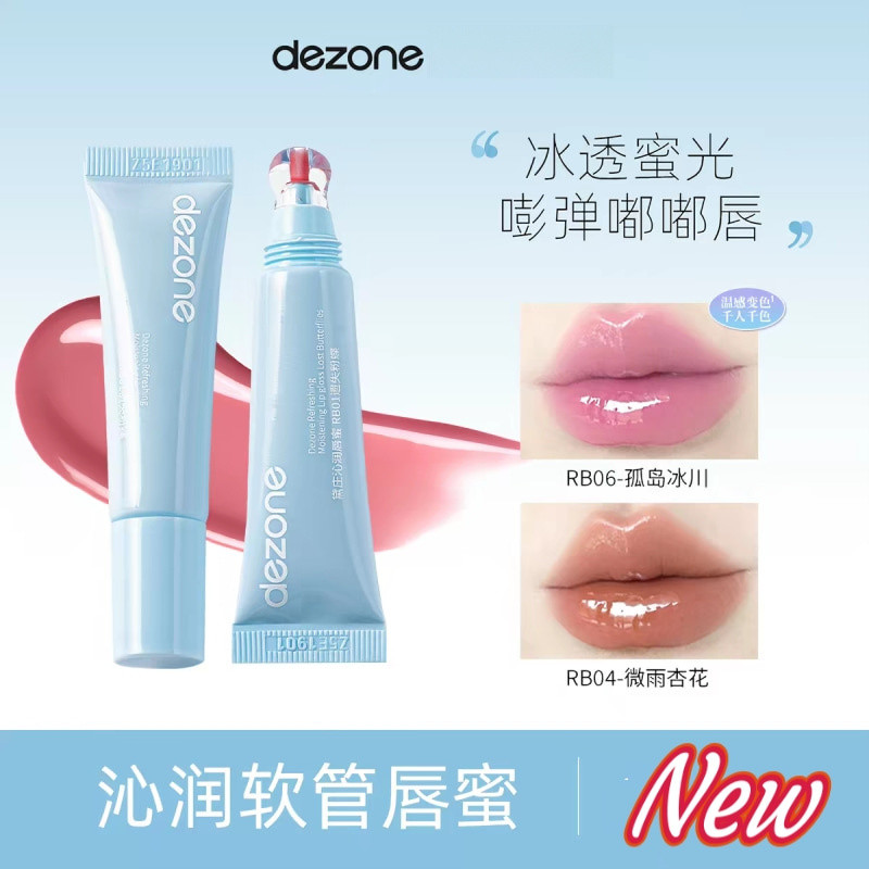 DEZONE Water Glossy Lip Glaze Moisturizing White Water Makeup แนะนํา IZ0S