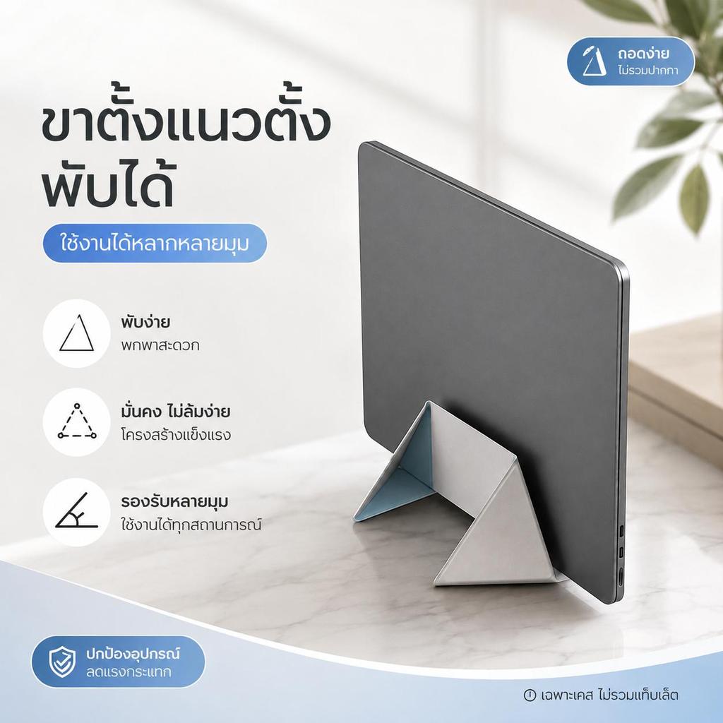 ขาตั้งแล็ปท็อปแบบพับได้และปรับระดับได้ ขาตั้งแล็ปท็อปแบบพกพานี้เหมาะสำหรับ iPad แท็บเล็ต และแล็ปท็อป ป้องกันการตกกระแทก