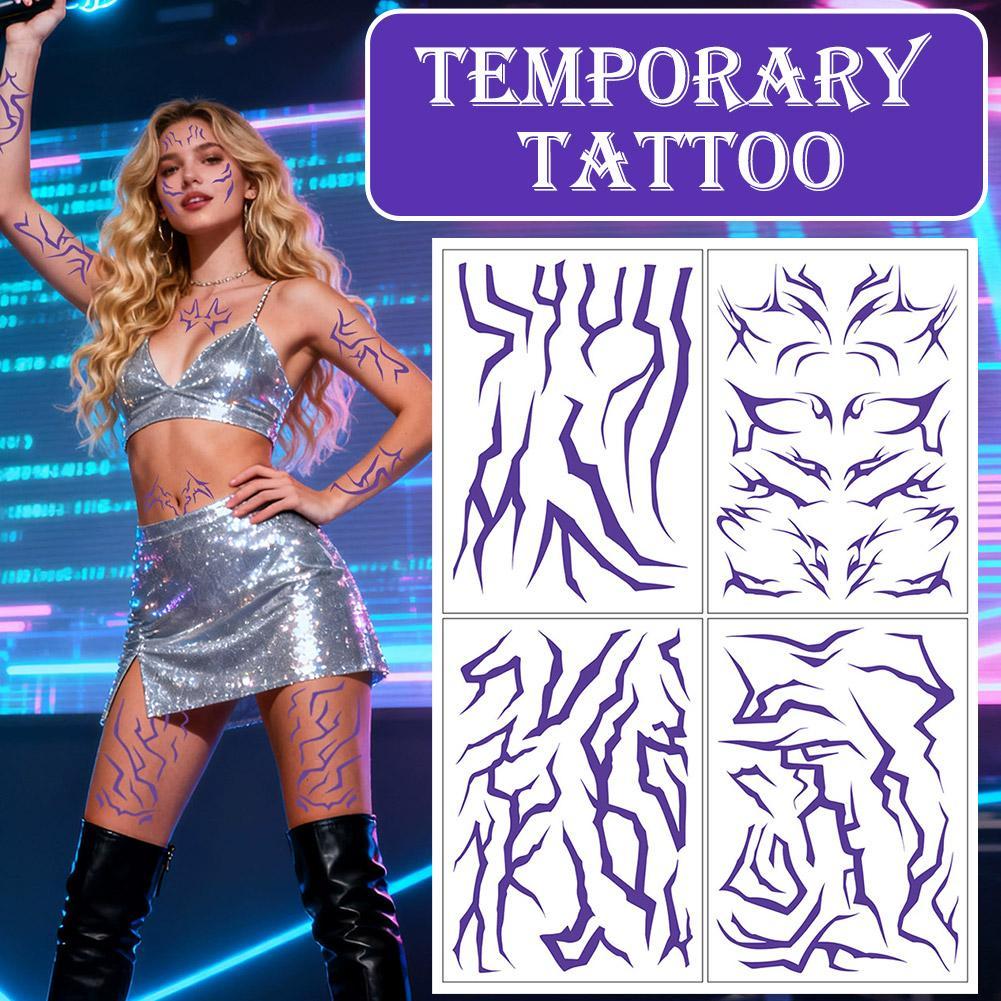 Kpop Demon Hunters Tattoo สติกเกอร์ชั่วคราว Rumi คอสเพลย์แต่งหน้าสติกเกอร์อะนิเมะ Face ทิ้ง C3s2