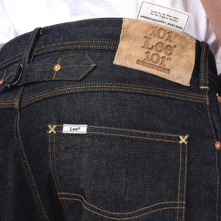 LEE กางเกงยีนส์ (ริมน้ำเงิน)ผู้ชาย คอลเลคชั่น 101 เอวสูง ทรงกระบอก ทรง Retro Straight รุ่น LE S226MRETN24 สียีนส์เข้ม