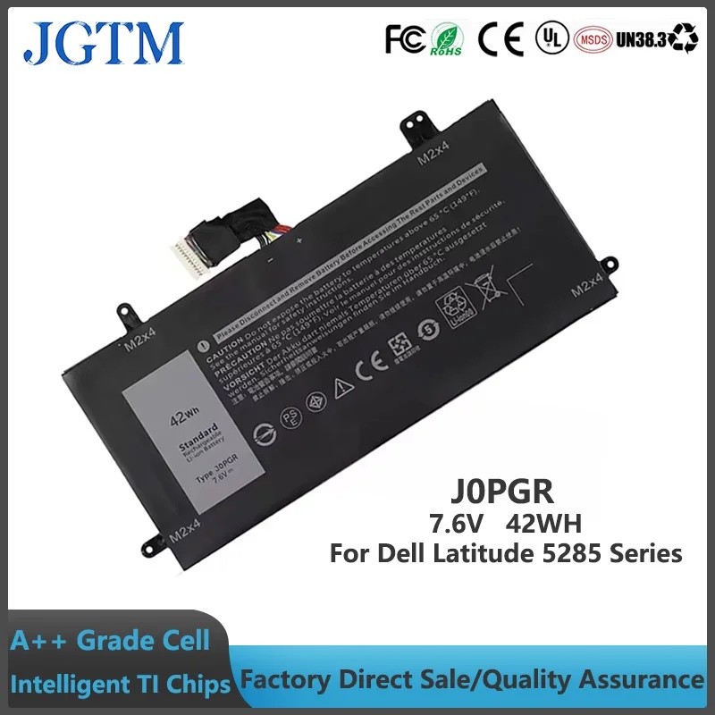 JGTM J0PGR 42Wh 7.6V แบตเตอรี่แล็ปท็อปสําหรับ Dell Latitude 12 5285 5290 2-in-1 T17G แท็บเล็ต Series