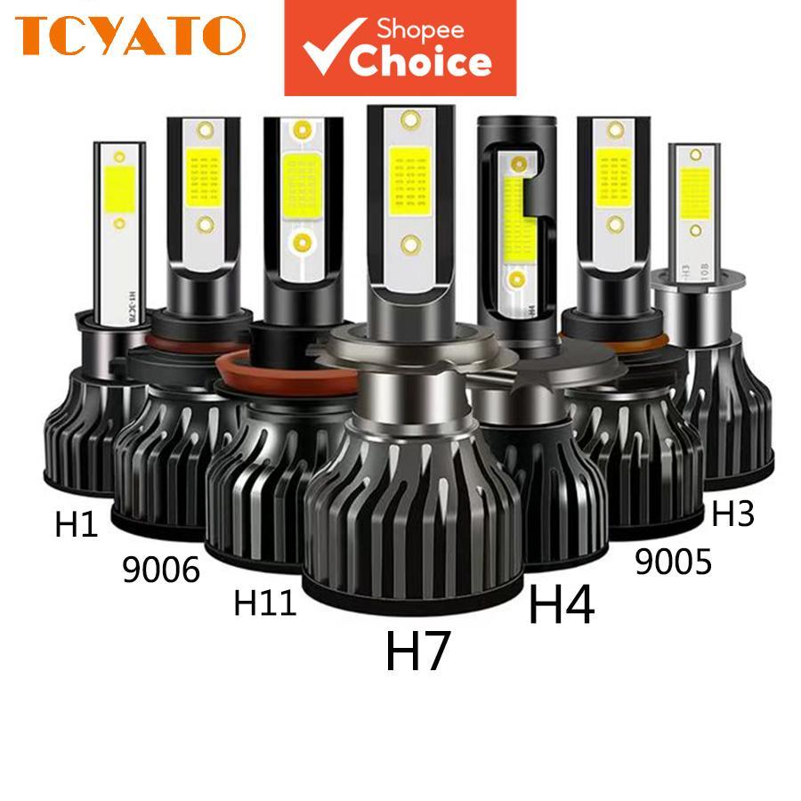 TCYATO 2X ไฟหน้ารถ COB 12V H4 LED H7 Canbus H1 H3 H8 H11 9005 9006 9007 880 8000K 6000K รถไฟหน้าอัตโ