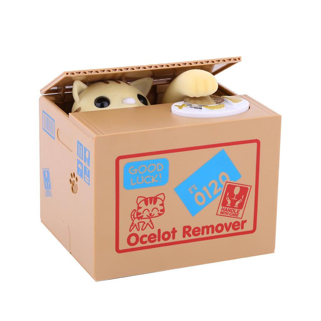 Sixxx Cat Stealing Money Bank Coin Piggy Auto Boxes for Saving Kids Creative (คิตตี้น่ารัก)