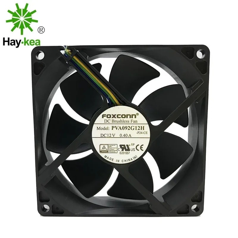สําหรับ FOXCONN 9 ซม.9225 92x92x25 มม.DC 12V 0.4A 4 ขา PWM พัดลมปริมาณอากาศ PVA092G12H สําหรับ Dell 