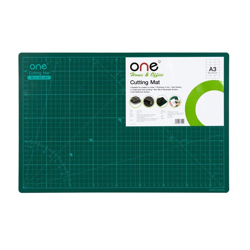 ONE แผ่นยางรองตัด GA-01A3 ขนาด A3 (30x45 ซม.) สีเขียว