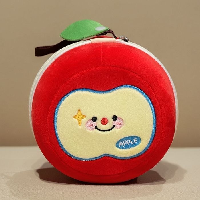น่ารัก Apple U-Shaped หมอนคอหมอนหน่วยความจําโฟมหมอนรูปตัว U เครื่องบิน Travel รองคอแบบพกพา Storage 8