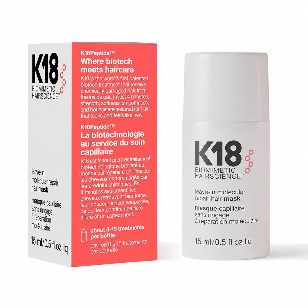 K18Leave-InโมเลกุลRepairHairMask,PatentedK18PEPTIDE™4-MinutePeptideHairTreatmentforBlach,Color,Chemi