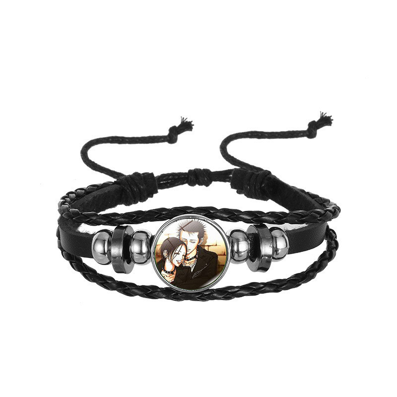 Japan Yazawa Ai Cookie Magazine NANA Time Gem Leather Rope Bracelet Black Braided Rope Fan Gift