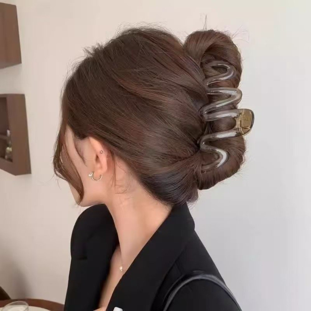 Ahellogirl مشبك شعر كلاو شفاف مموّج — صورة 7