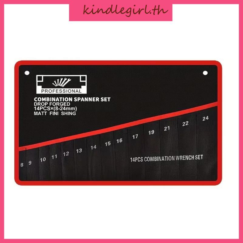 KING Tool Roll 14 Slot ประแจกระเป๋าเก็บแขวนผู้ถือเครื่องมือกระเป๋าน้ําหนักเบา
