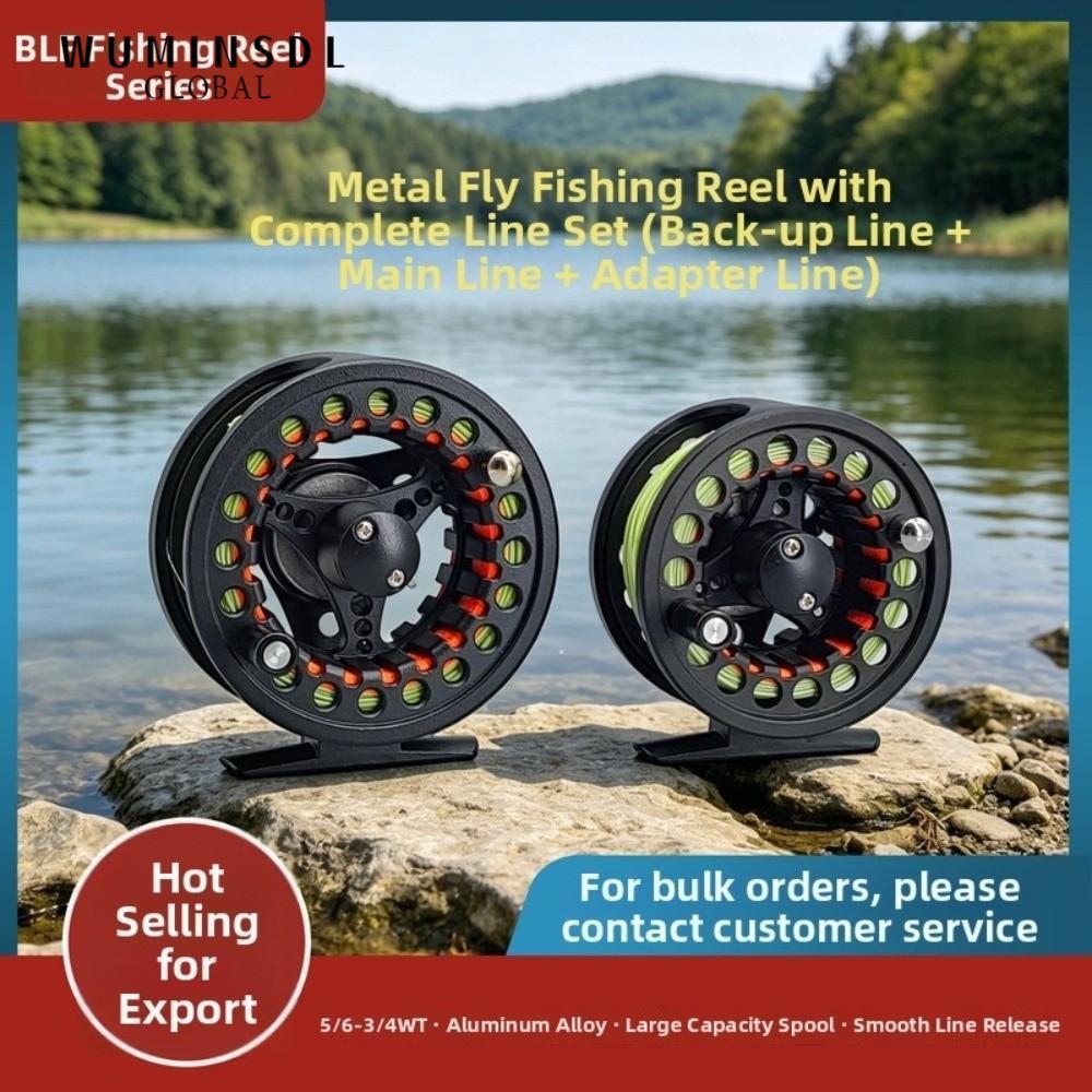 WUMINSDL Fly Reel Combo, ขนาดใหญ่ Arbor อลูมิเนียม Fly Fishing Reel, น้ําหนักเบา WF ลอย Fly Line Bac