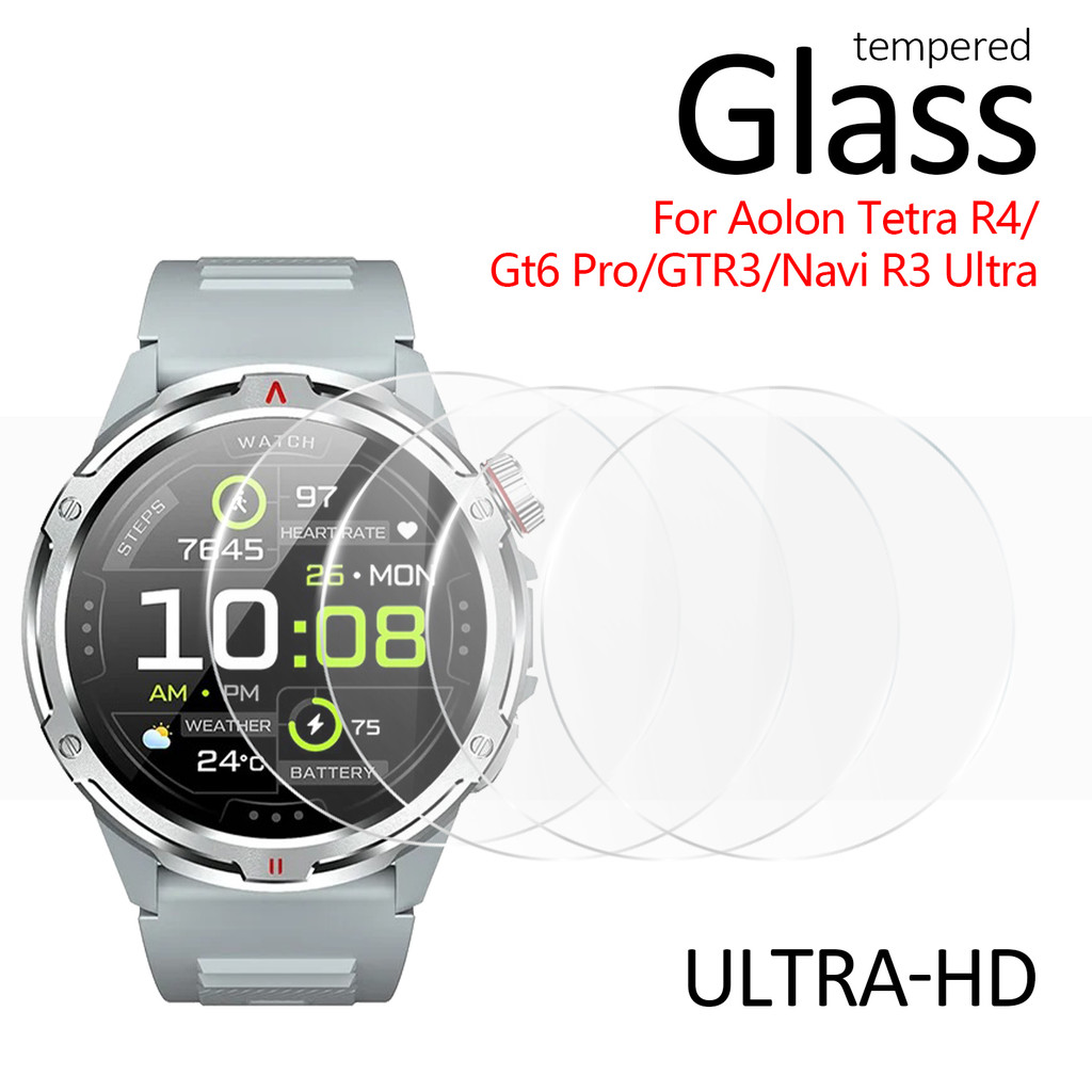 9H ความแข็งกระจกนิรภัยป้องกันหน้าจอ, HD Clear Anti-Scratch ฟิล์มป้องกันสําหรับ Aolon Tetra R4 GT6 Pro GTR3 สมาร์ทวอท์ช