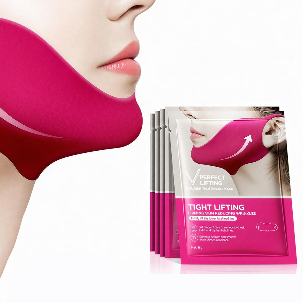 คอลลาเจน V line lifting Mask Double Chin Reducer 5PCS Slimming Firming Moisturizing Skincare Face Ma