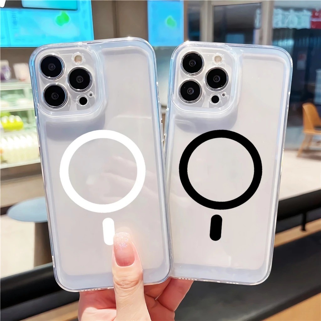 Magsaf * Clear Case สําหรับ VIVO Y31 2025 Y21D Y90 Y91 Y93 Y95 Y91C Y1S Y100 INDO Y200 Y400 V15 V19 
