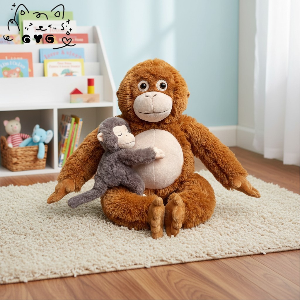 สมจริง Gibbon ของเล่นตุ๊กตา 35 ซม.นุ่มแม่เด็กตุ๊กตาสัตว์ของขวัญ