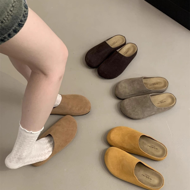 [sisjulyshop]Mule Closed Birkenstock Model Thick Sole New Retro Mule Shoes With Soft Sole Shoes