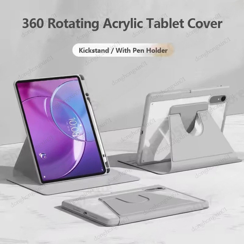 สําหรับ Lenovo Idea Tab Pro Gen 2 พร้อมที่ใส่ดินสอ 360 หมุนอะคริลิกแท็บเล็ตแข็งใสสําหรับ Idea Tab Pr