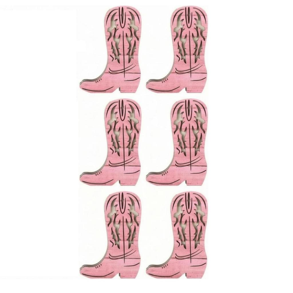 [Whgirld8] 6 ชิ้น Rustic Cowboy Boot Wall แจกัน Vintage Boot-Shaped Wall แจกันธรรมชาติตกแต่งแขวนง่าย