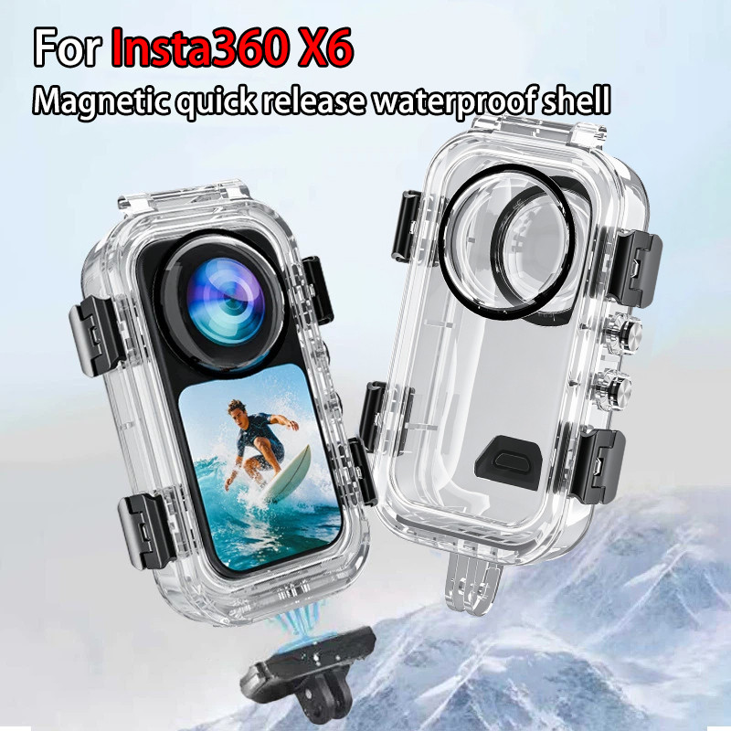 สําหรับ อินสตาแกรม360 x6 กรณีกันน้ําแม่เหล็กด่วนปล่อยสองกรงเล็บดําน้ํากรณีป้องกันกรณี x6 กล้องพาโนรามาอุปกรณ์เสริม