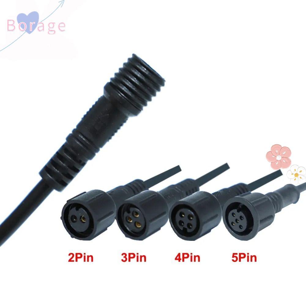 BORRAONE ชายหญิง LED Connector, 20 ซม.IP67 2Pin 3Pin 4Pin แจ็ค, ไฟ LED Connector 2Pin 3Pin 4Pin สายส
