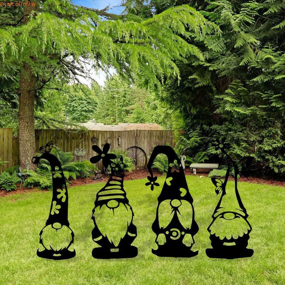 ป้าย SCOPE Gnome, สวนอะคริลิค 2D Gnomes Stake, Gnome Silhouette Hollow Out สาขากันน้ํา Gnome Ground 