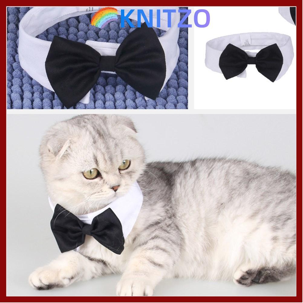 in stockKNITWO Cat Tuxedo Collar Birthday Party Puppy Cat ลูกแมวสัตว์เลี้ยงอย่างเป็นทางการ Tuxedo
