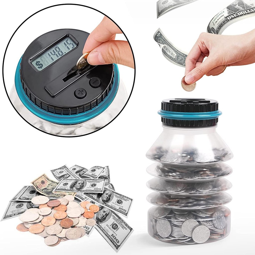 หดกระปุกออมสิน NT Dollar RMB Dollar Piggy Bank กระปุกออมสินหด Larger Smaller