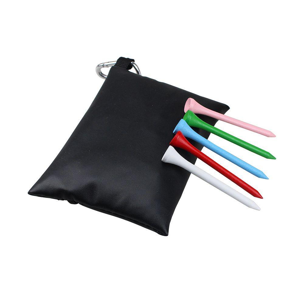 HUAXI Golf Tee Storage Bag Leather Mini Golf Ball Tee Storage Pouch Storage Bag Golf Accessories Gol