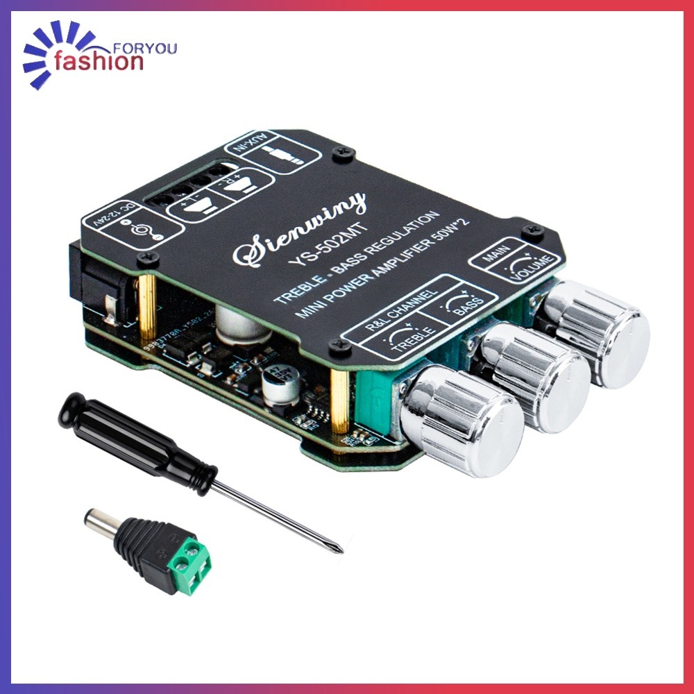 ☀ แฟชั่นสําหรับคุณ ☀  YS-502MT ดิจิตอลเครื่องขยายเสียงโมดูล BT/AUX อินพุต 50W + 50W HiFi DIY ลําโพง 