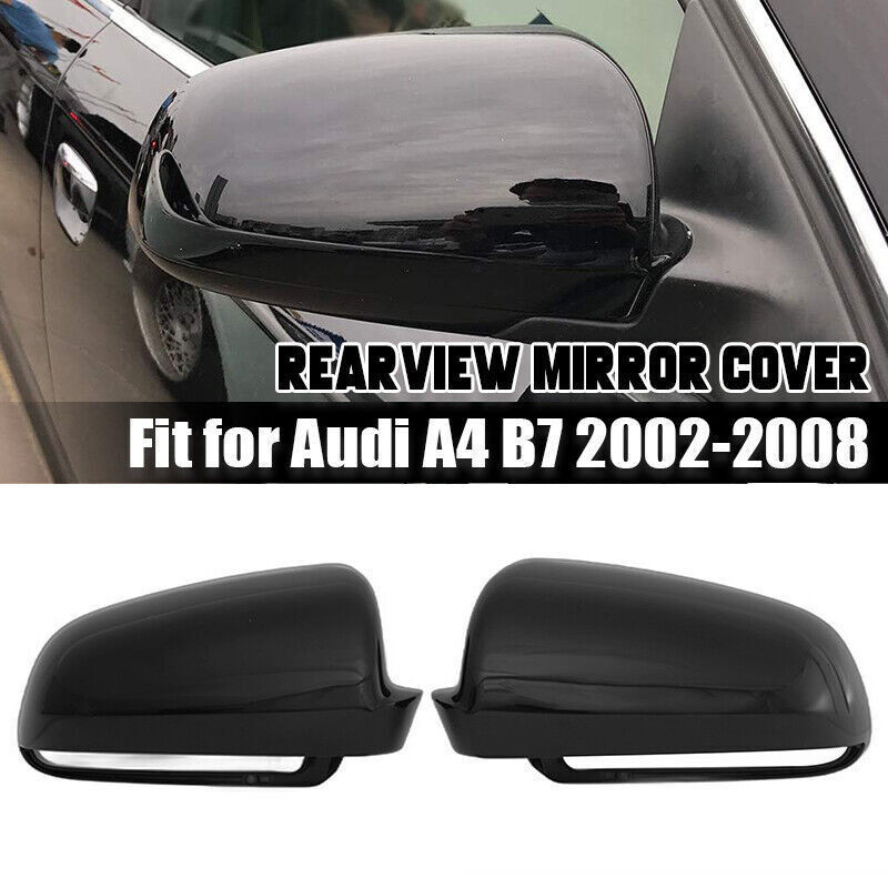 สําหรับ Audi A4 B7 S3 8P 2005 ~ 2008 สีดํากระจกมองหลังด้านข้างฝาครอบ Assemblies
