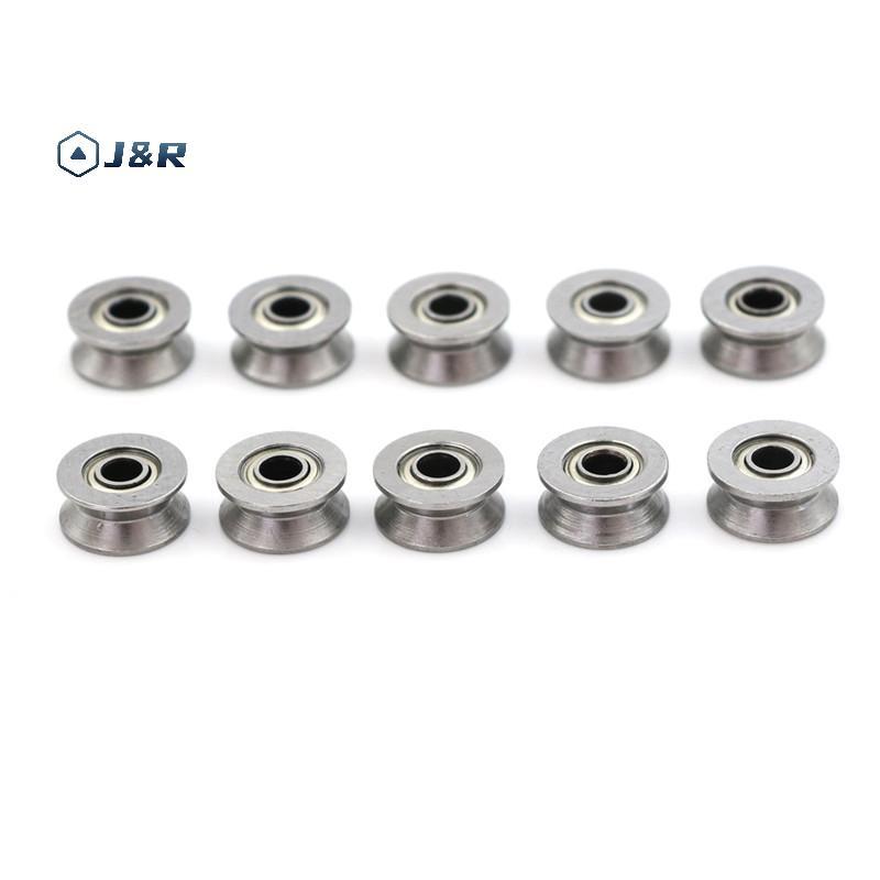 J&R> 10 ชิ้น HCS Deep V Groove Sealed Guide Line Tra Pulley Ball Bearing 3*12*4 มม.