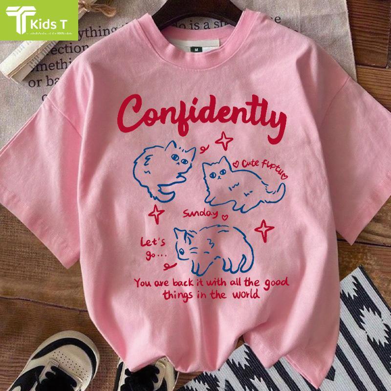 งานเกรดพรีเมียม งานเกรด A เสื้อยืดลายการ์ตูน สไตล์เกาหลี ทรงหลวม ใส่สบาย ดีไซน์น่ารัก#TX09