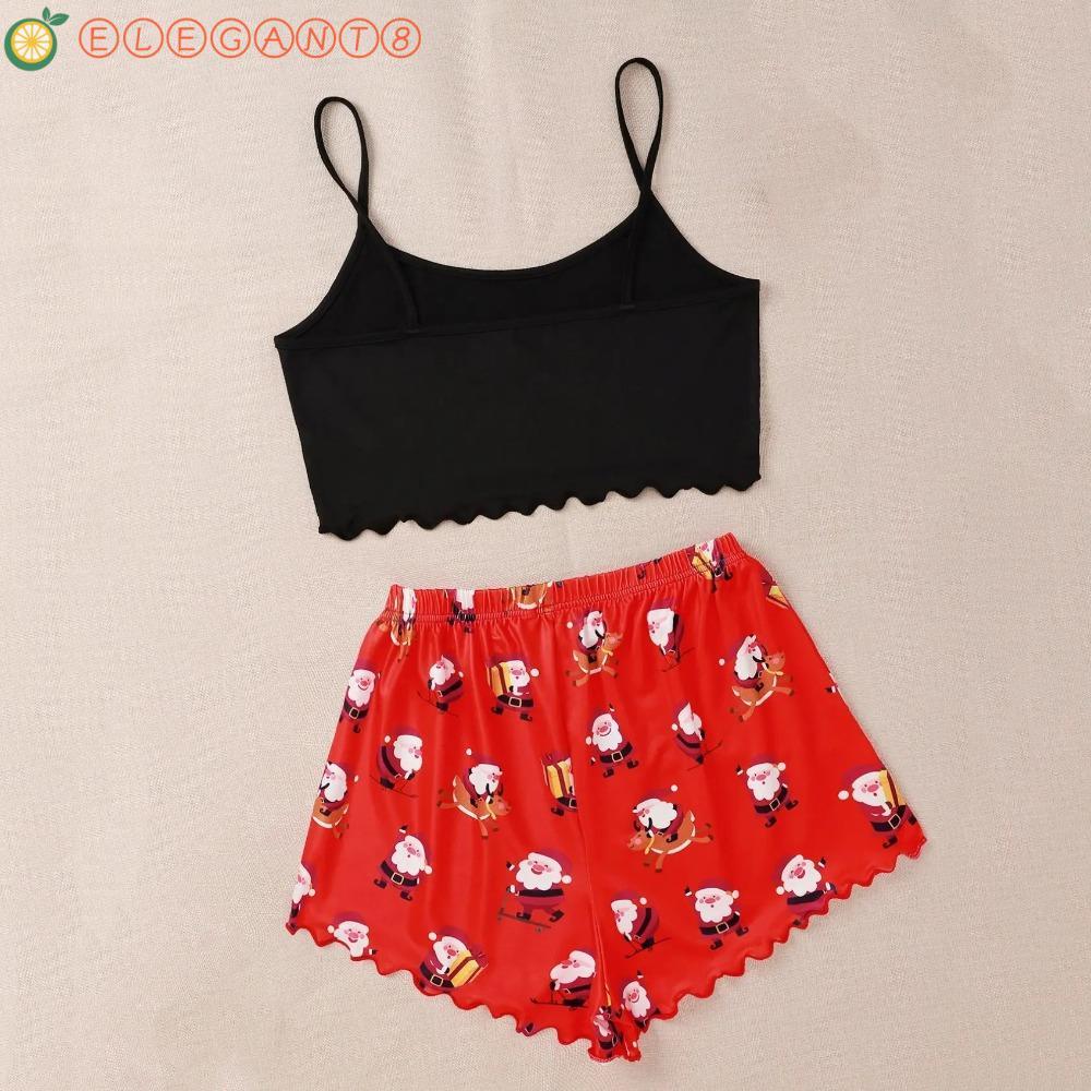 AELEGANT ชุดนอนฮาโลวีน, ฟักทอง Santa Claus ชุดนอนคริสต์มาส, Hotsweet Party Snowman Camisole กางเกงขา