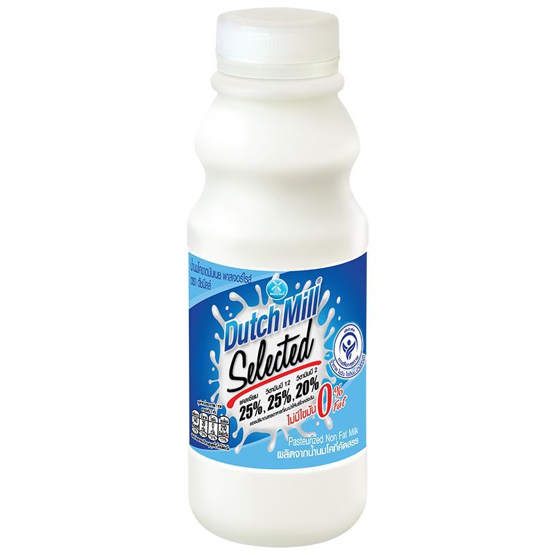 ดัชมิลล์นมสดรสขาดมันเนย 400ซีซี Dutch Mill Pasteurized Milk Non Fat 400cc. [หมายเลขบาร์โค้ด 8851717901881 ]