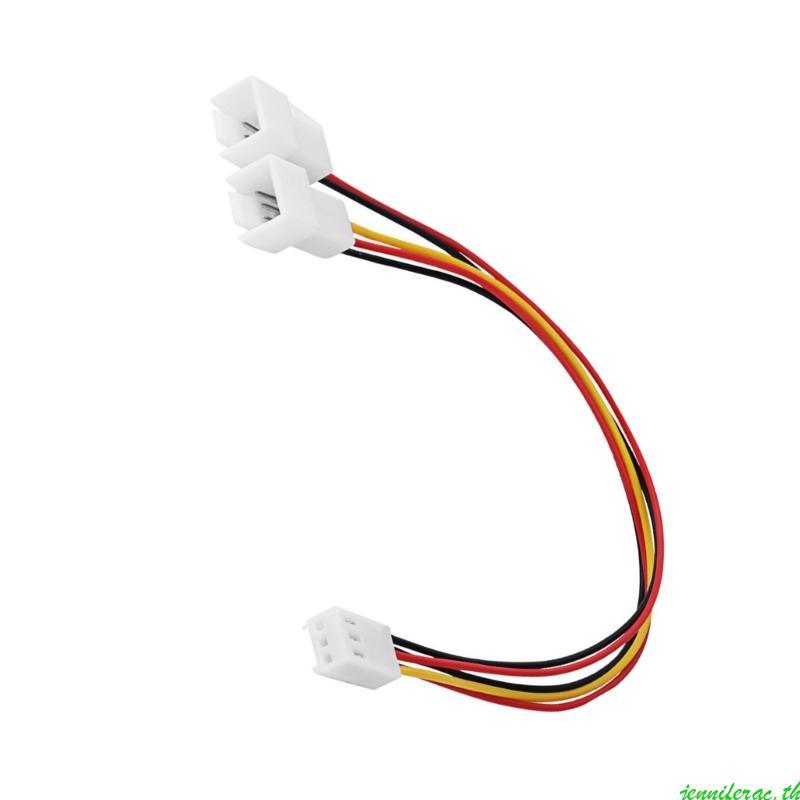 Jenniferac 3Pin Fan Splitter Cable สําหรับการเชื่อมต่อพัดลมสองตัวไปยังเมนบอร์ดเพิ่มการไหลของอากาศ