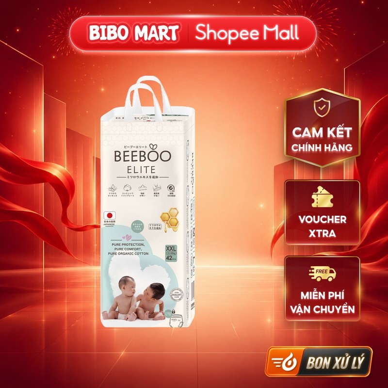 [KOL] ผ้าอ้อม - กางเกงผ้าอ้อม Beeboo Elite ไซส์ XXL - 42 ชิ้น - BM001.3