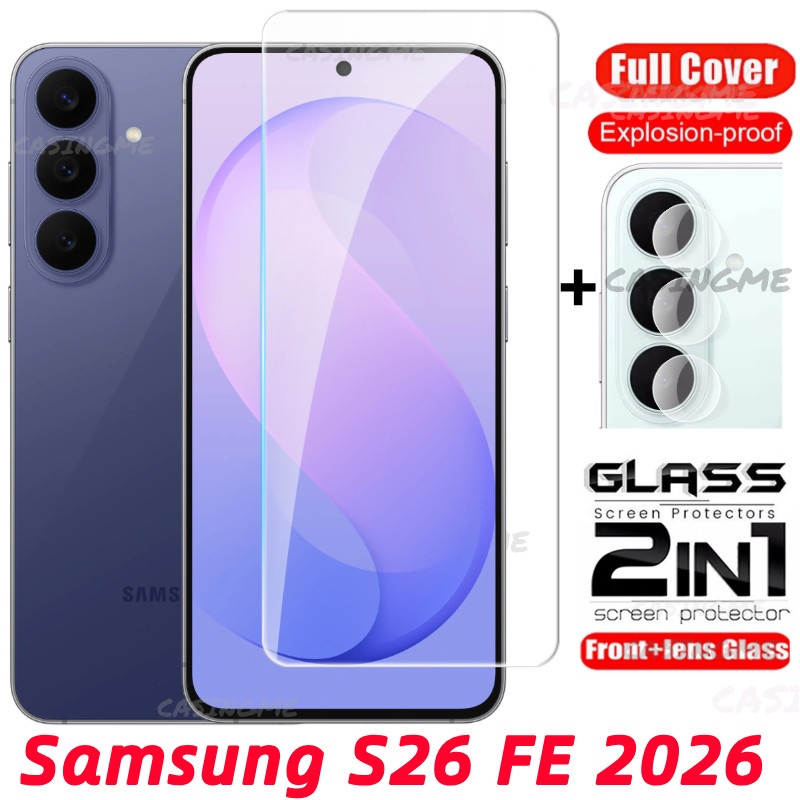 SAMSUNG สําหรับSamsung S26 FE 2026 กระจกนิรภัยFlimสําหรับSamsung Galaxy S26 FE S 26 26S S26FE S26 Plus + Ultra 4G 5Gด้านหน้าฟิล์มกลับเลนส์กระจกกลับกล้องเลนส์ป้องกันหน้าจอ