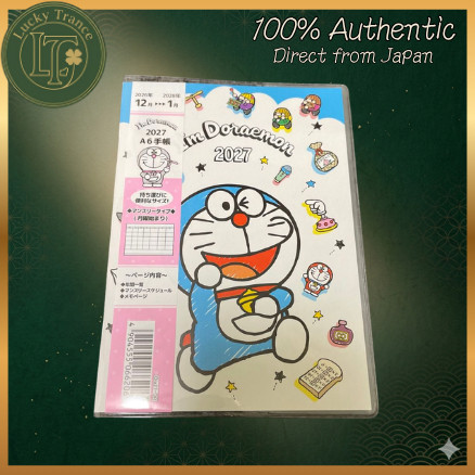 Doraemon 2027 A6 Monthly Planner, December 2026 Start, Monday Start, 14-Month Schedule Book