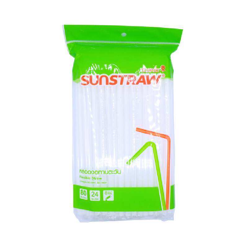 SUNSTRAW หลอดงอหุ้มฟิล์ม รุ่น 8024 W III แพ็ค 80 ชิ้น