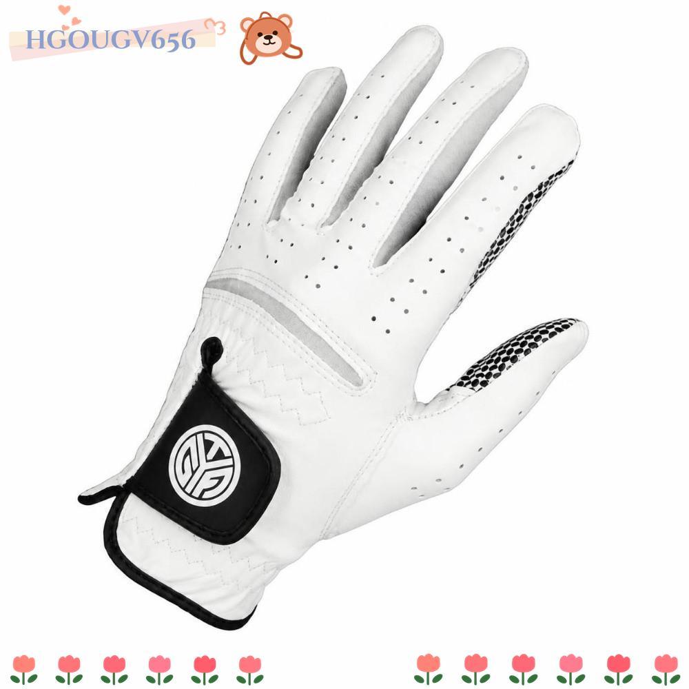 HGOUGVT Mens Golf Glove, Sheepskin Leather Golf Glove Men, ทนทานน้ําหนักเบา Breathable Single Golf G