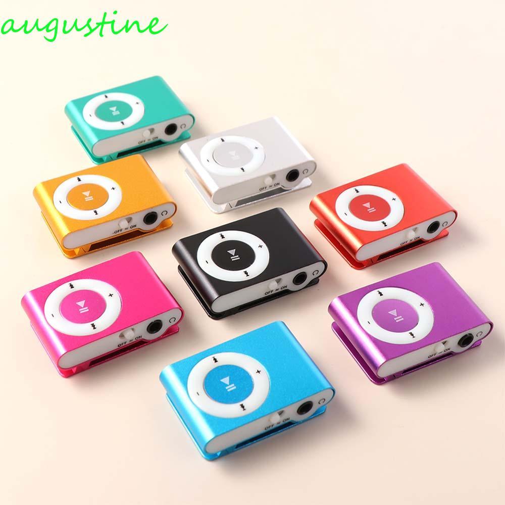 AUGUSTINE เครื่องเล่น MP3 กันน้ําแบบพกพา Walkman โลหะ 3.5 มม.กระจกกีฬา MP3