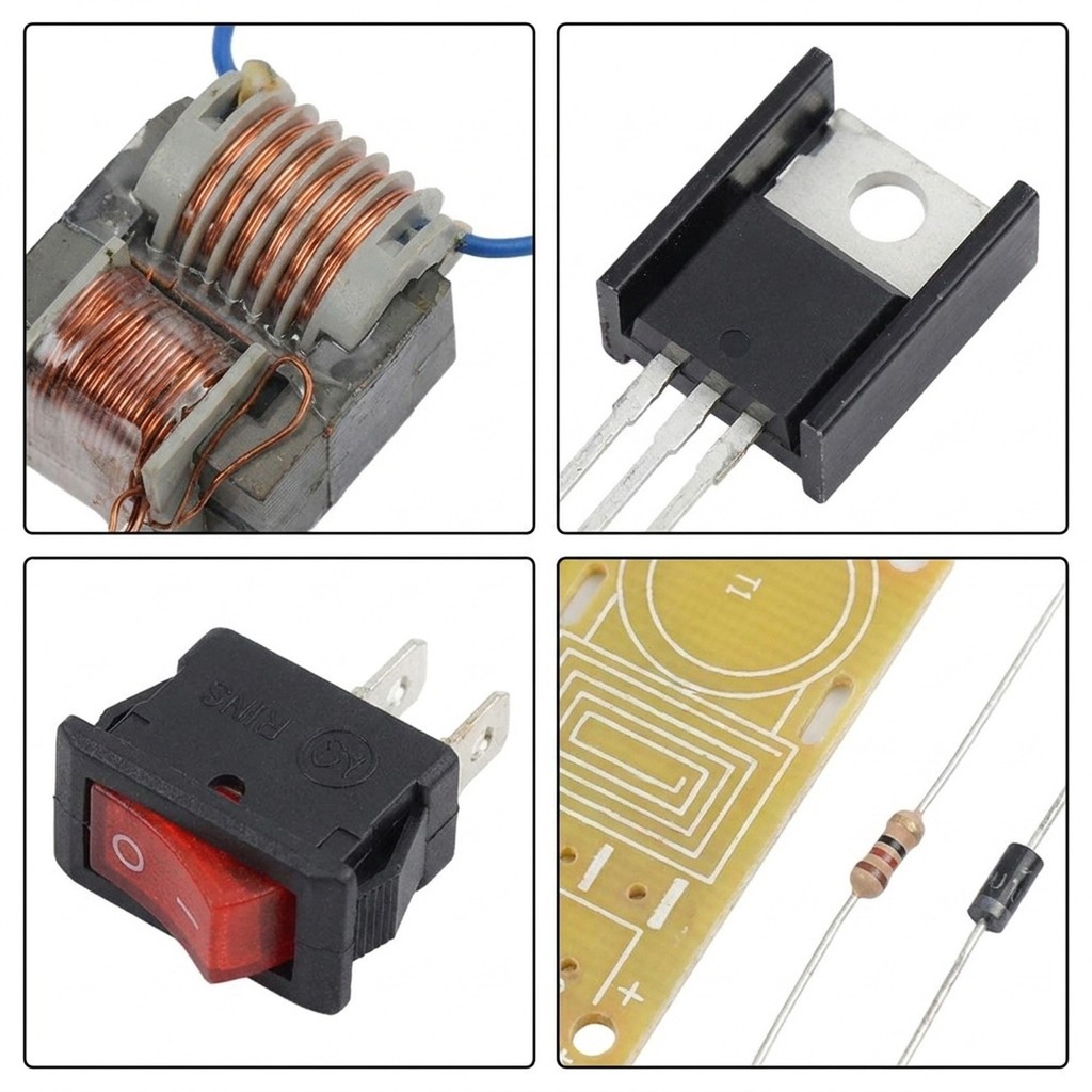 1set Of 15KV High Voltage Inverter Generator Spark Arc Ignition Coil Module 3.7V