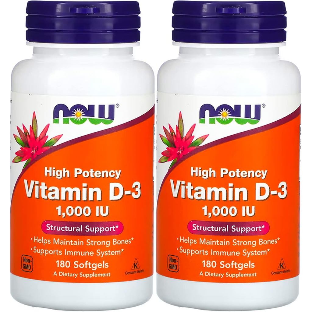 Now Foods - วิตามิน D3-1000iu (180 ซอฟท์เจล)