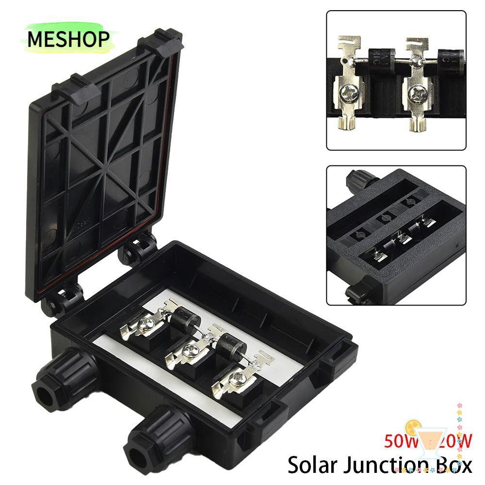 MESHOPTH 1 ชิ้นกล่องแยก,สีดําเครื่องมือทดสอบไฟฟ้า PV โมดูลกล่อง, IP65 กันน้ํา 50W-120W 6A สําหรับ 6.