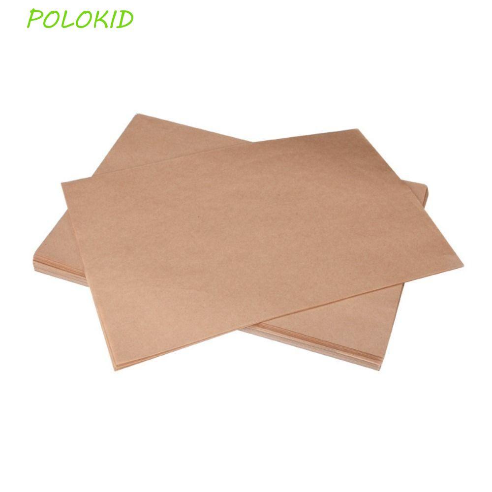 POLOKID 100 ชิ้น Deli Wax Paper Sheet, Brown Non-stick Sanwich Wrappering Paper, Cookie Mats Greasep