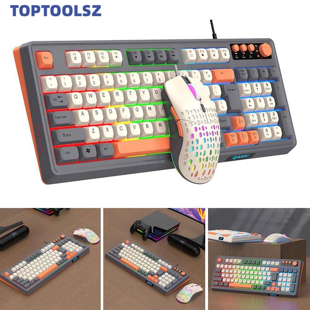 TOPTOOLS RAIKA T98 คีย์บอร์ด, คีย์บอร์ดเมาส์ชุด, Backlight Rainbow สี 98 เค้าโครงคีย์เกมคีย์บอร์ดแบบ