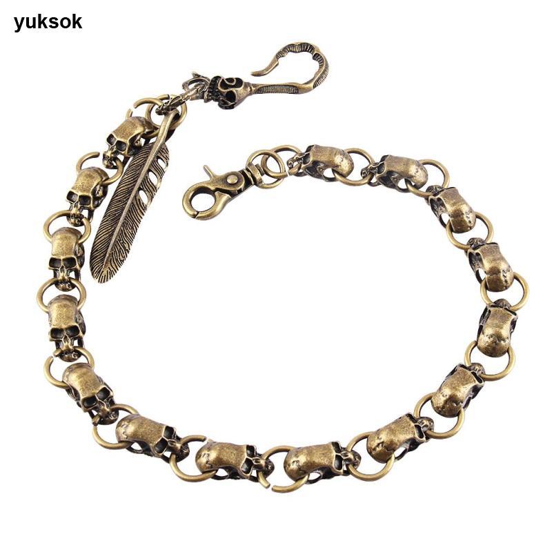 [yuksok] Silver Biker Wallet Chain Punk -Manstream Cool Pants Long Wallet Jean Gothic Rock (Skull St