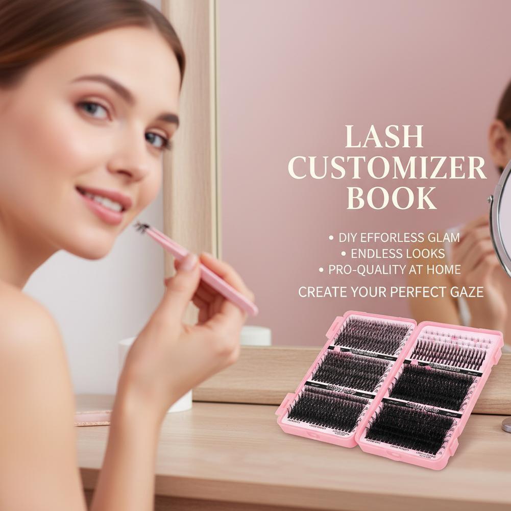 30p 100p ผสม Lash Book ส่วนบุคคลธรรมชาติ Clear Segmented Eyelashes Curled False F4o5
